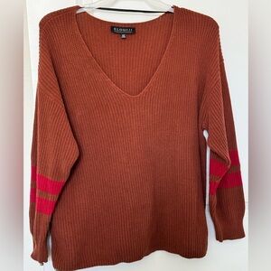 Eloquii Brown V-Neck Sweater - size 14-16